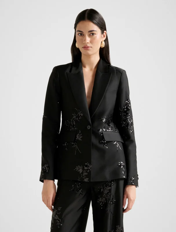 forever new SONNIE Sequined Single Breasted Blazer